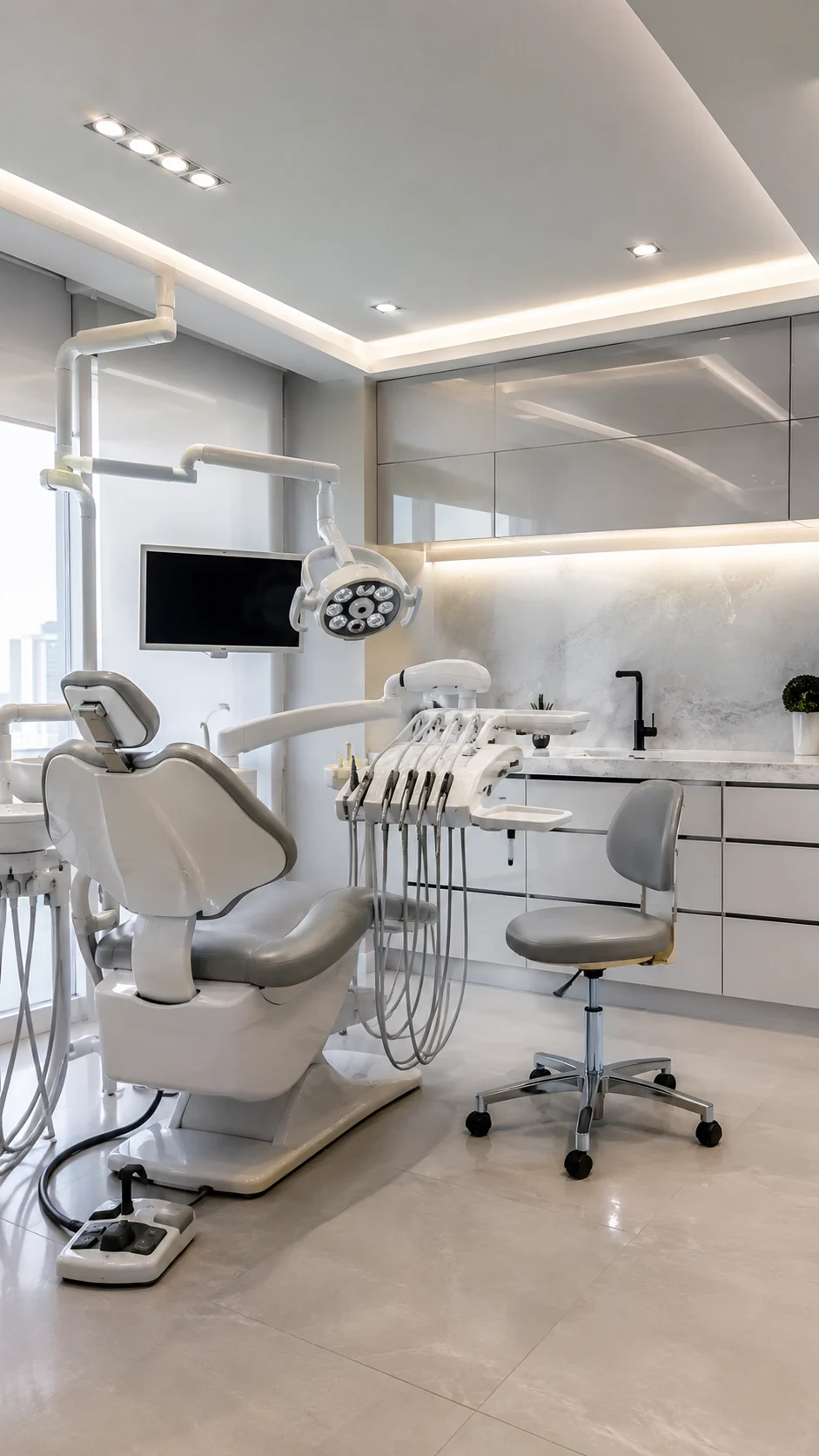 Consultório dentário moderno e limpo